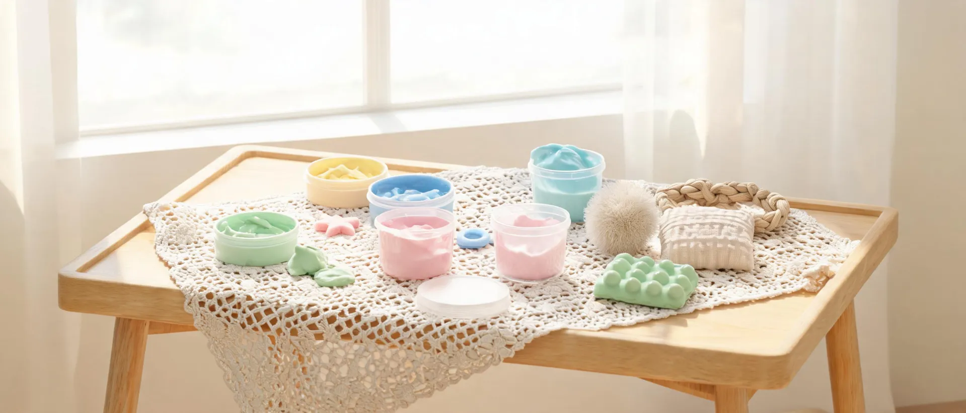 Play Doh sensory play table