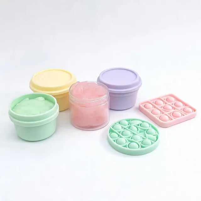 Colorful dough and slime play set