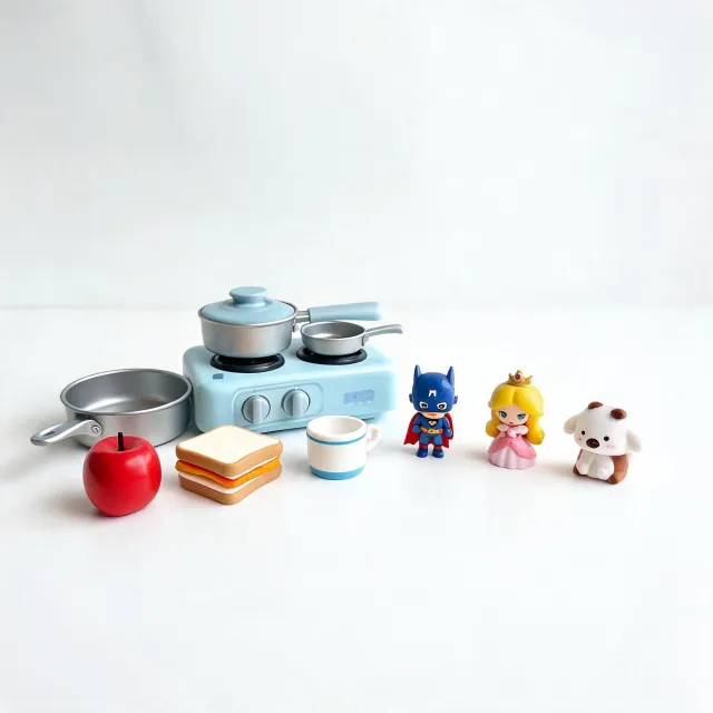 Role-play kitchen and collectible toy set