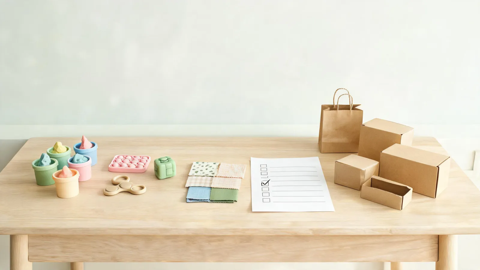 Organized Play Doh retail planning desk